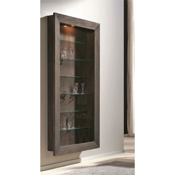 Shallow Hanging Wall Display Cabinet, Shallow Cabinet With Sliding Doors