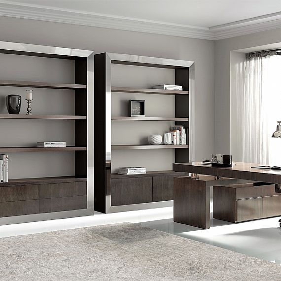 Office Bookcase With Stainless Steel, Stainless Steel Bookcase